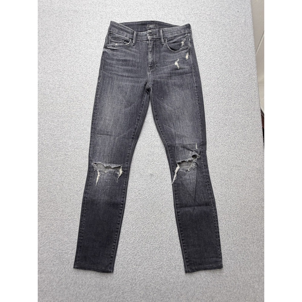 Mother High Waisted Looker Jeans Womens 25 Gray Skinny Stealing Shadows